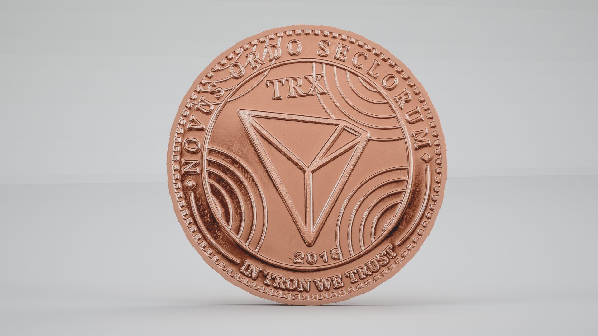 Tron Coin Copper 3D model_2