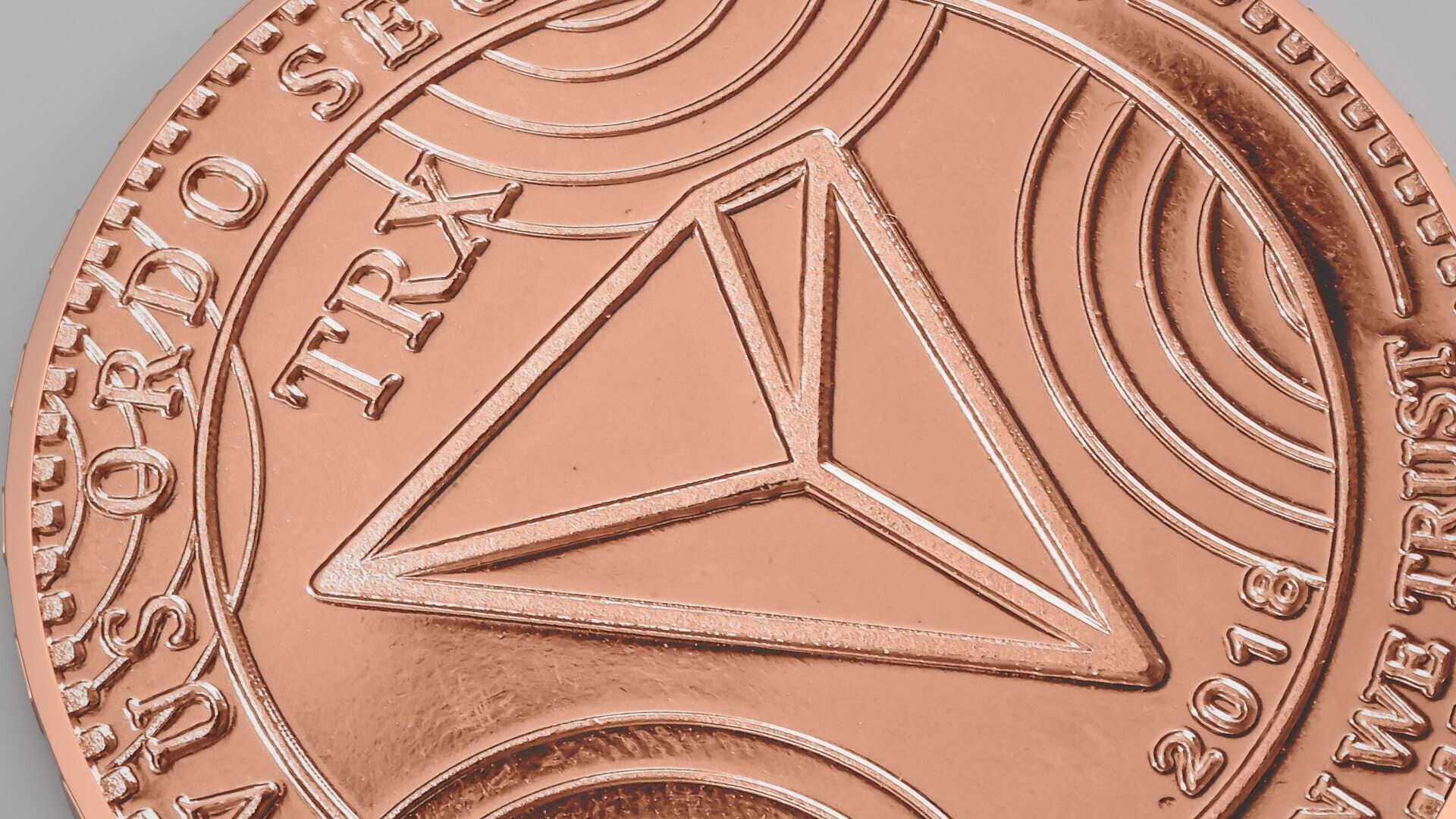 Tron Coin Copper 3D model_5