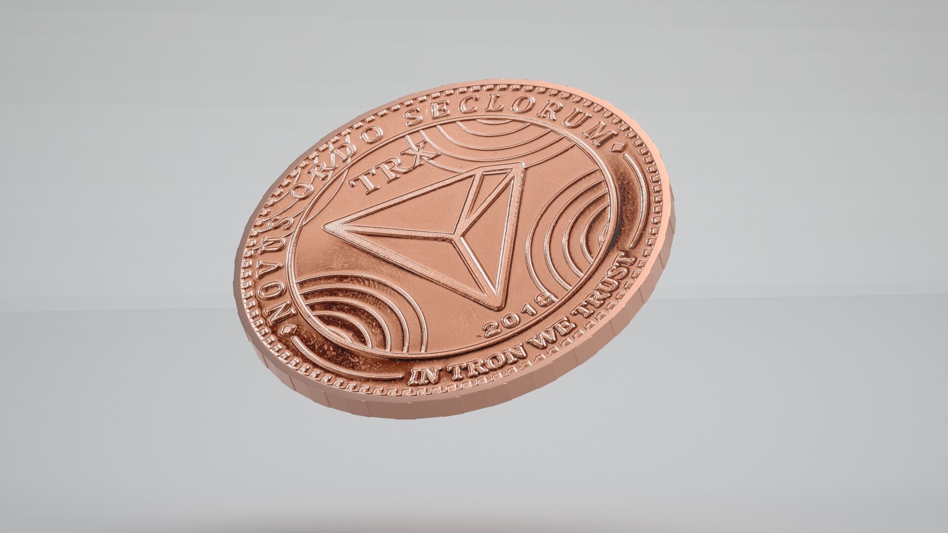 Tron Coin Copper 3D model_3