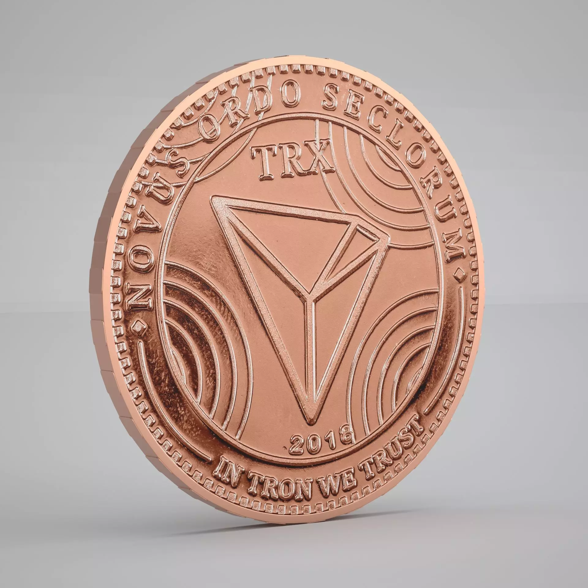 Tron Coin Copper 3D model_0
