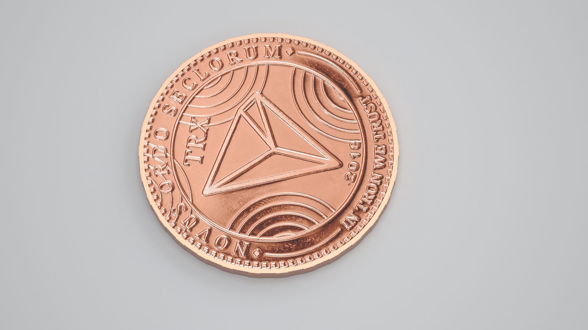 Tron Coin Copper 3D model_4