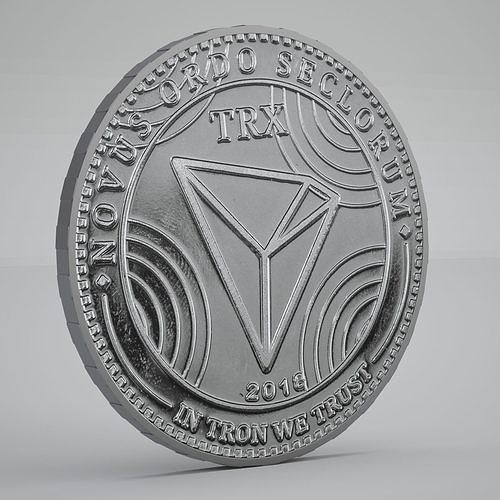 Silver Tron Coin 3D model