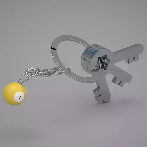 1 Pool Snooker Ball with Keychain