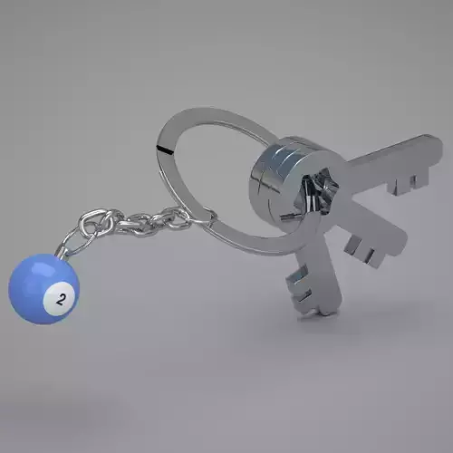 2 Pool Snooker Ball with Keychain