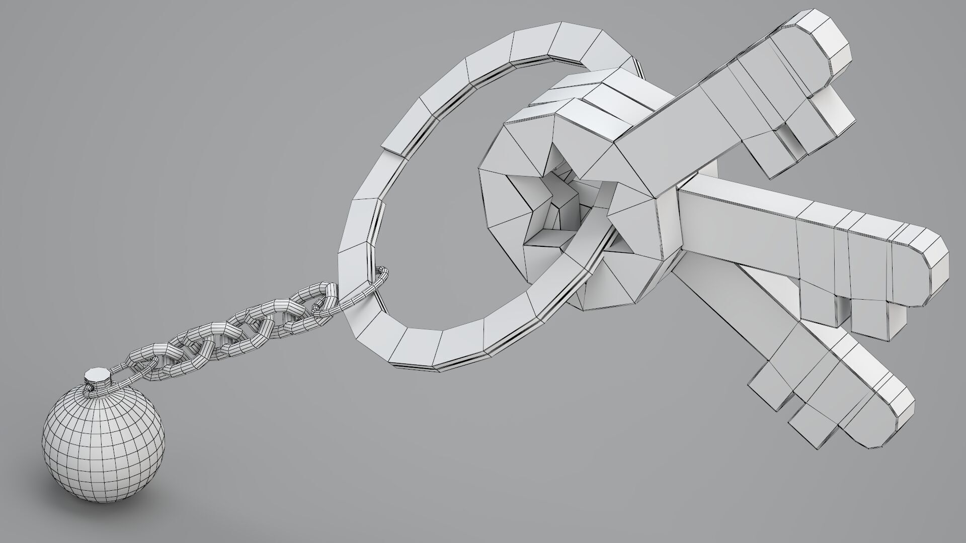 3 Snooker Ball with Keychain 3D model_7