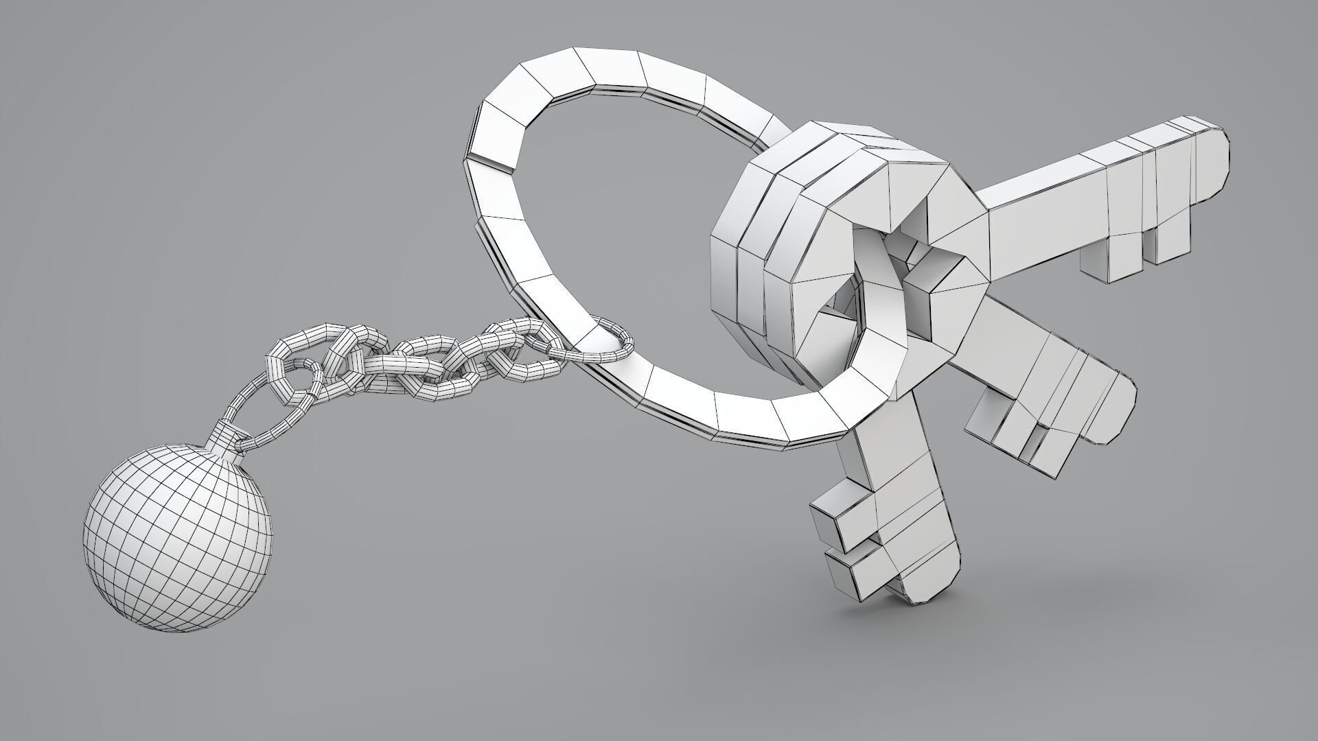 3 Snooker Ball with Keychain 3D model_10