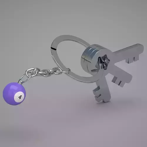 4 Snooker Ball with Keychain