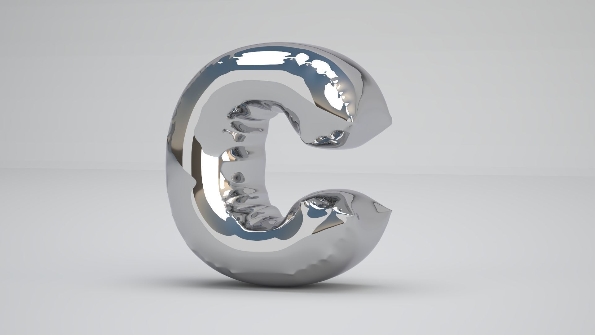 C Balloon Silver 3D model_2
