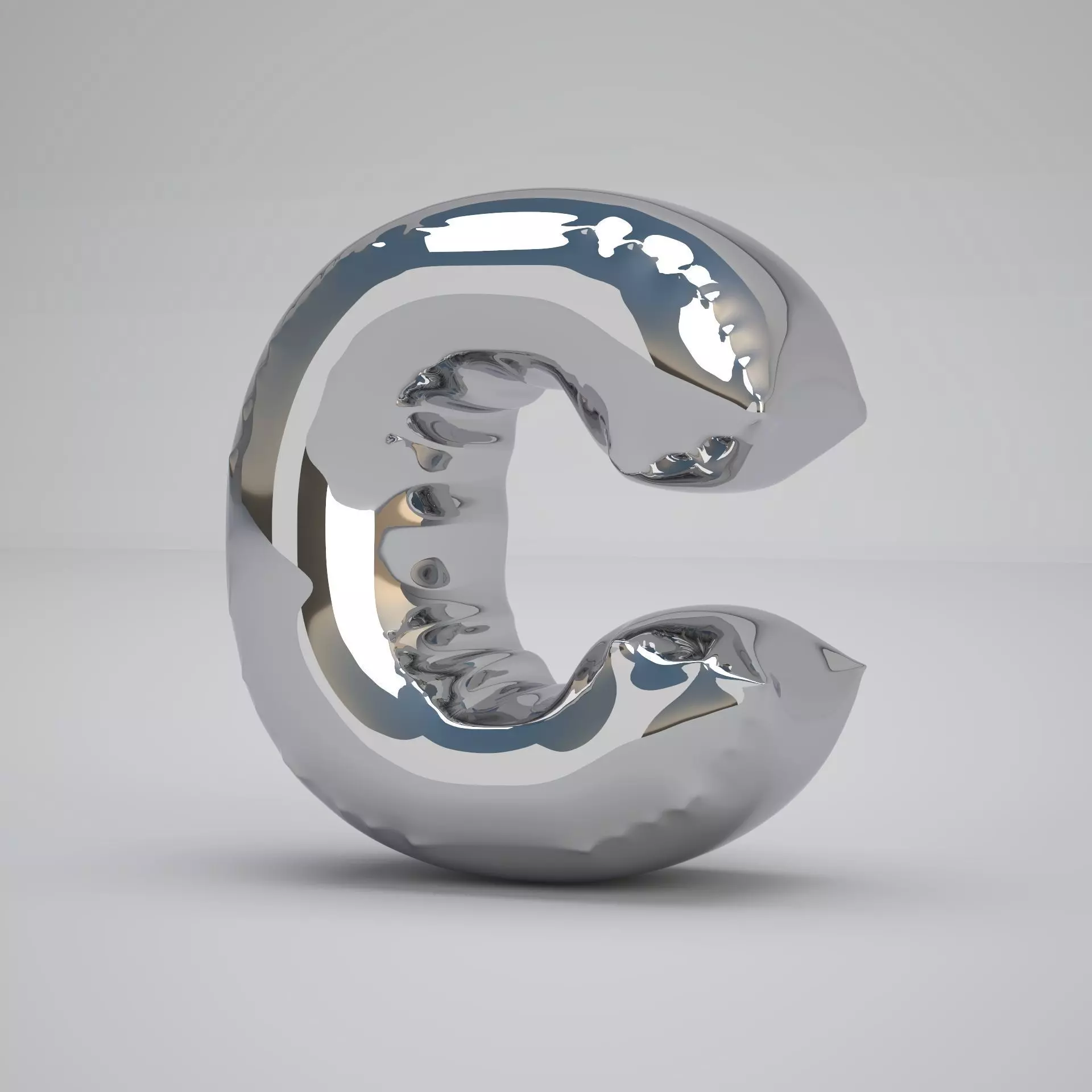 C Balloon Silver 3D model_0