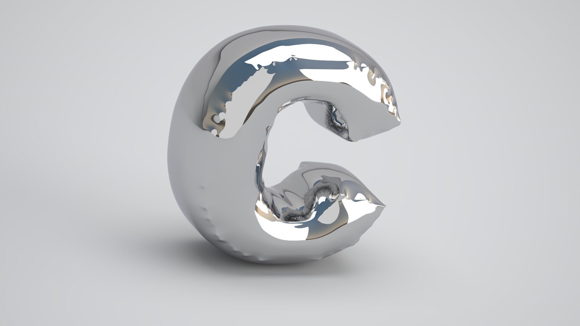 C Balloon Silver 3D model_1