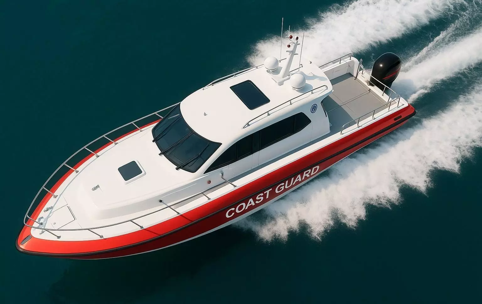 High-Speed Coast Guard Interceptor Boat Low-poly 3D model