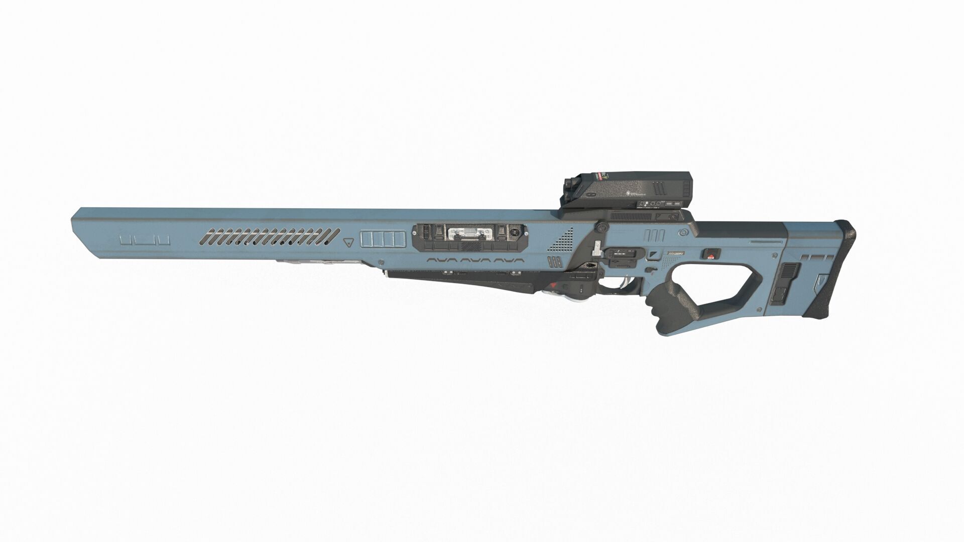 Future sci-fi weapon sniper rifle 3D model_5