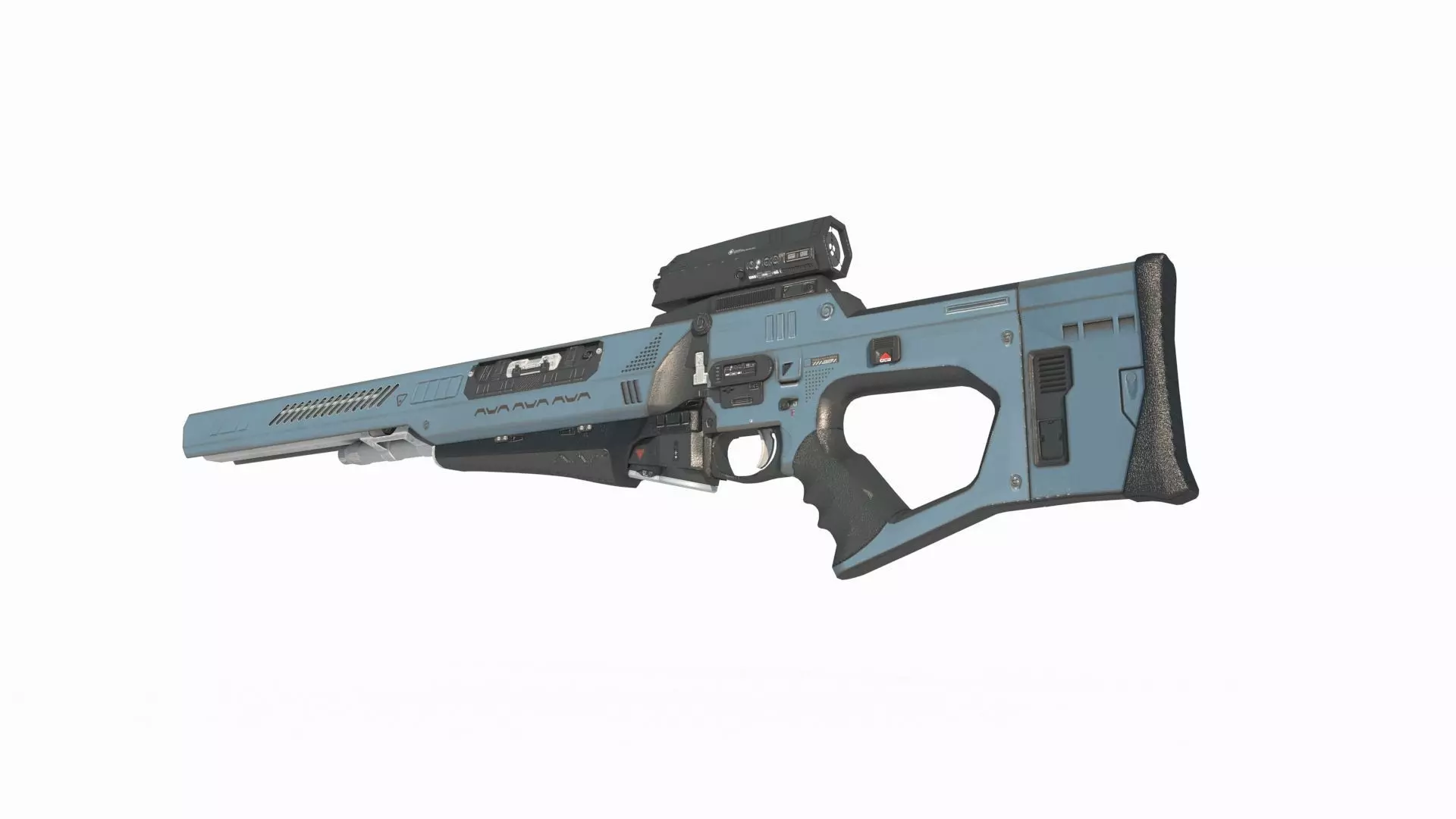 Future sci-fi weapon sniper rifle 3D model_0
