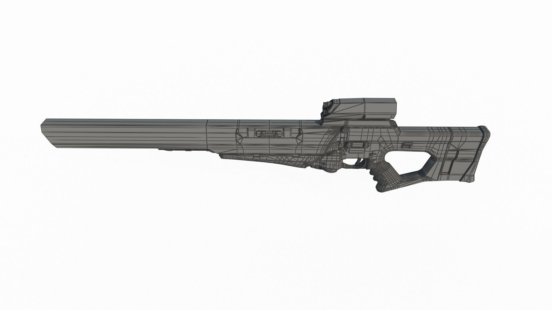 Future sci-fi weapon sniper rifle 3D model_6
