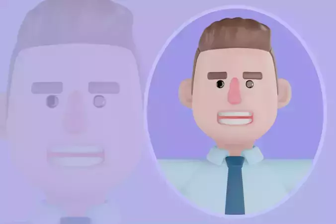 Stylized 3D Male TV Producer Character - Cartoon Media Manager 3D model