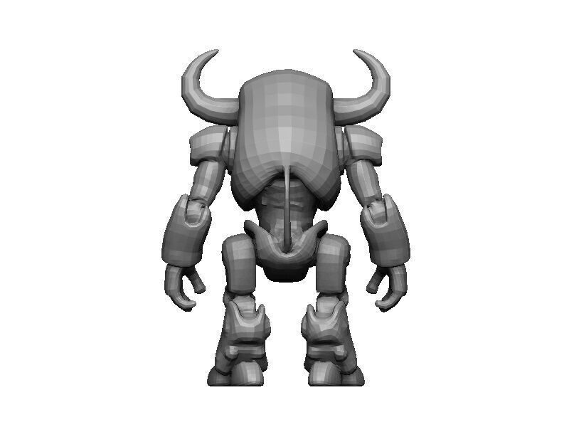 Buffalo Cyborg Low-poly 3D model_7