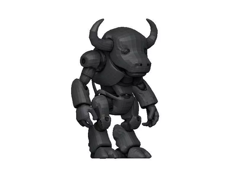 Buffalo Cyborg Low-poly 3D model_0
