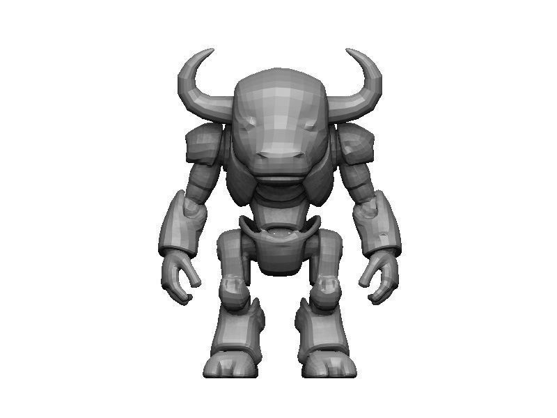 Buffalo Cyborg Low-poly 3D model_6