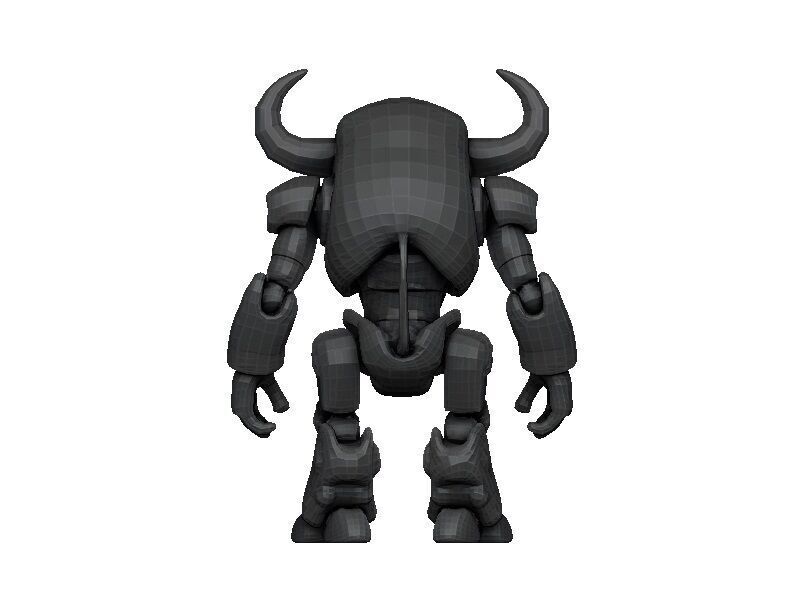 Buffalo Cyborg Low-poly 3D model_4