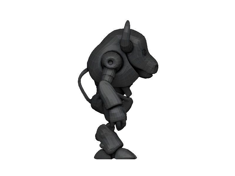 Buffalo Cyborg Low-poly 3D model_5
