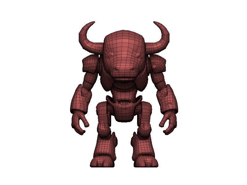 Buffalo Cyborg Low-poly 3D model_8