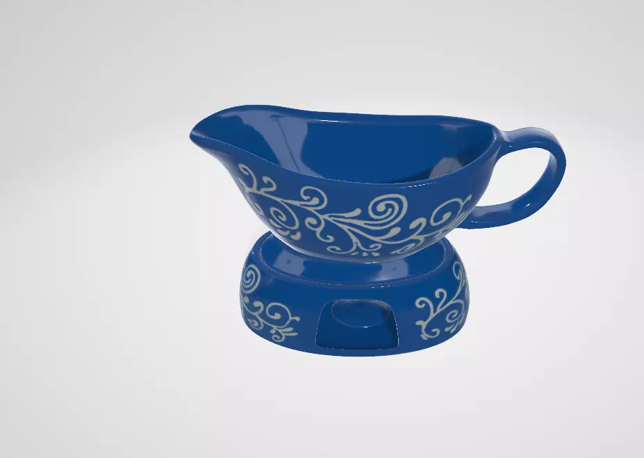 Wisenvoy Porcelain Gravy Boats with Stand 3D model