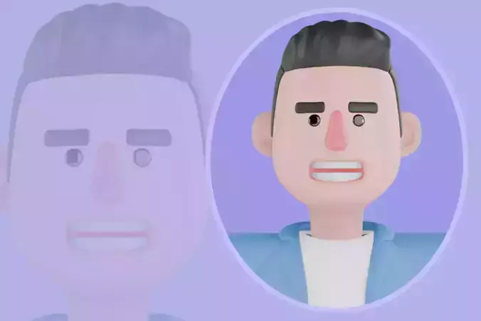 Stylized 3D Male Field Reporter Character - Media Correspondent