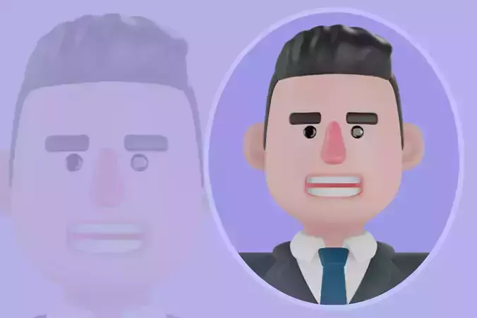 Stylized 3D Male MC Character - Cartoon Master of Ceremony Model 3D model