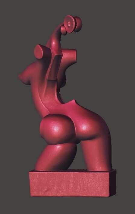 LadyV torso Violin Sculpture 3D print model_1