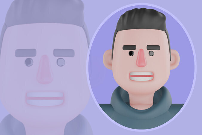 Stylized 3D Male Coach Character - Cartoon Fitness Trainer Model 3D model