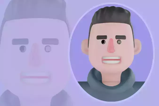 Stylized 3D Male Coach Character - Cartoon Fitness Trainer Model