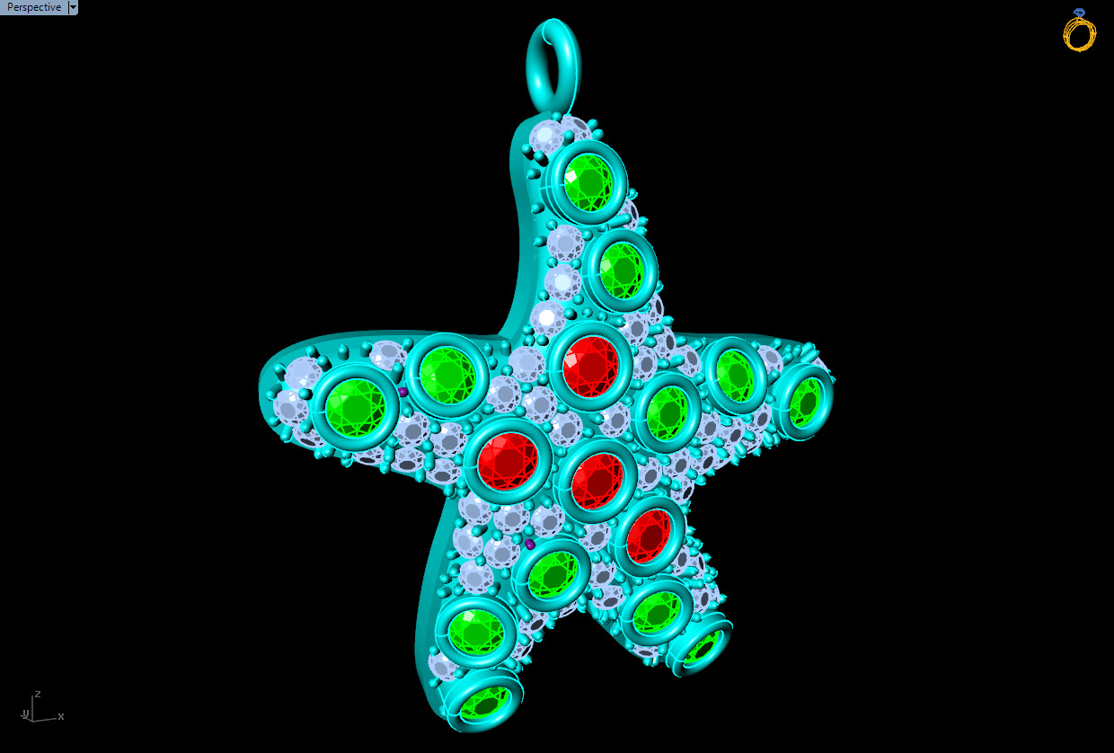 Star pendant - Starfish pendant - Womens pendant - N712017 3D print model_8