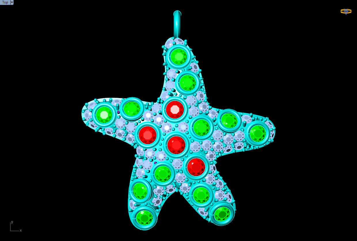 Star pendant - Starfish pendant - Womens pendant - N712017 3D print model_7