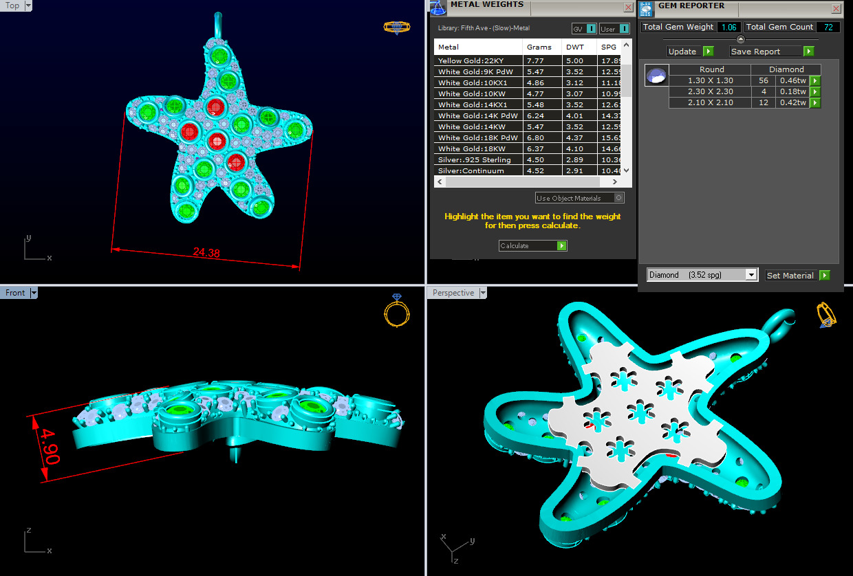 Star pendant - Starfish pendant - Womens pendant - N712017 3D print model_5