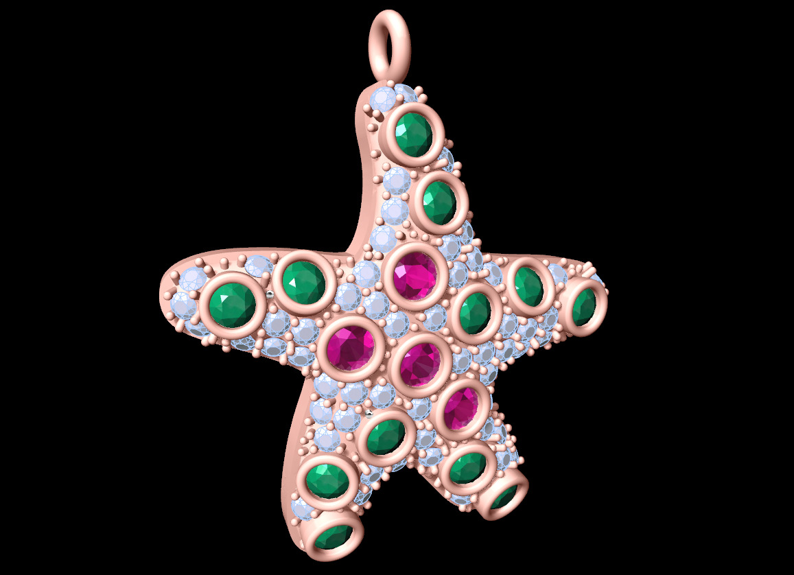 Star pendant - Starfish pendant - Womens pendant - N712017 3D print model_1