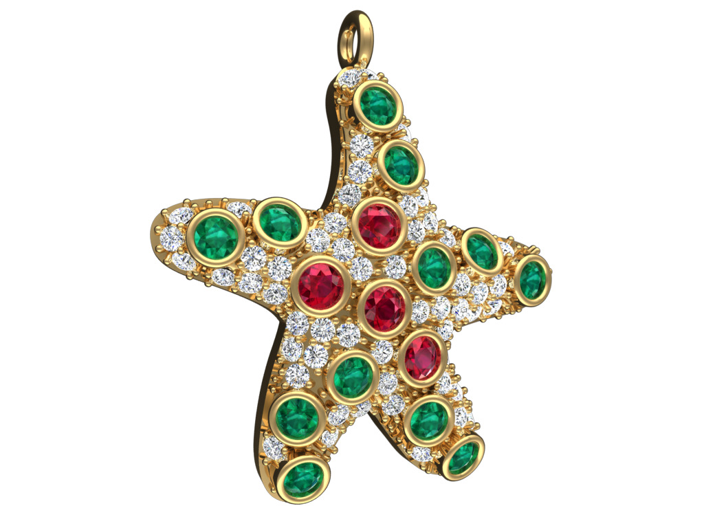 Star pendant - Starfish pendant - Womens pendant - N712017 3D print model_3