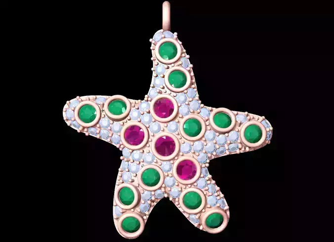 Star pendant - Starfish pendant - Womens pendant - N712017 3D print model