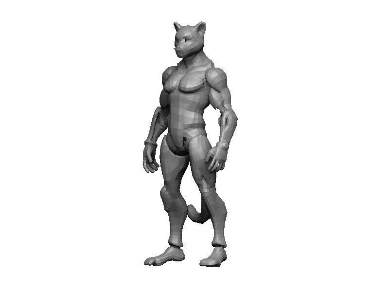 Cheetah Cyborg Low-poly 3D model_4