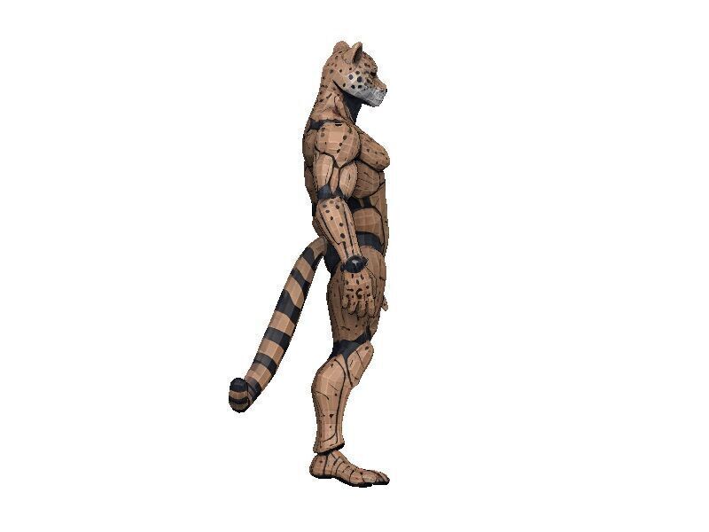 Cheetah Cyborg Low-poly 3D model_3