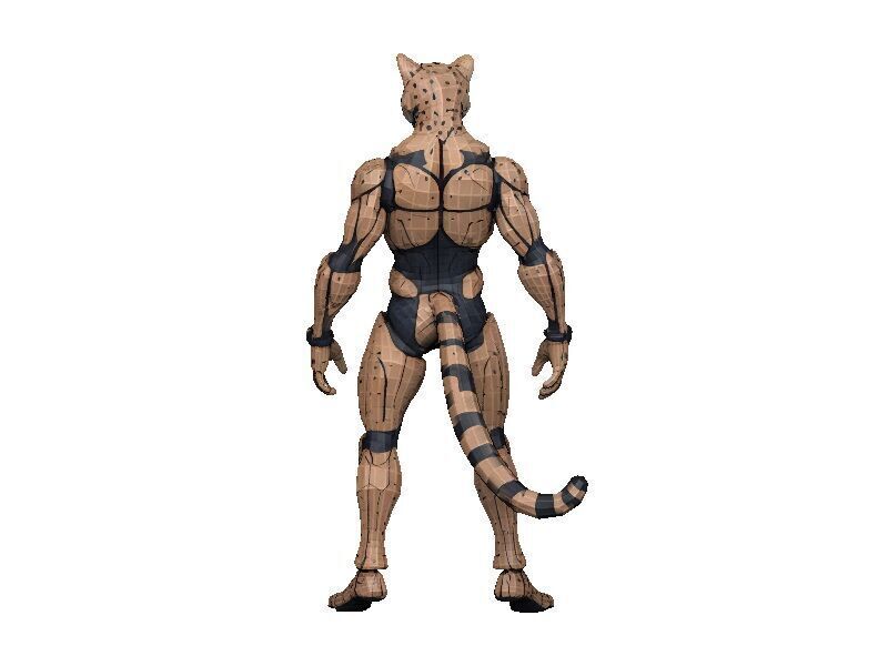 Cheetah Cyborg Low-poly 3D model_2