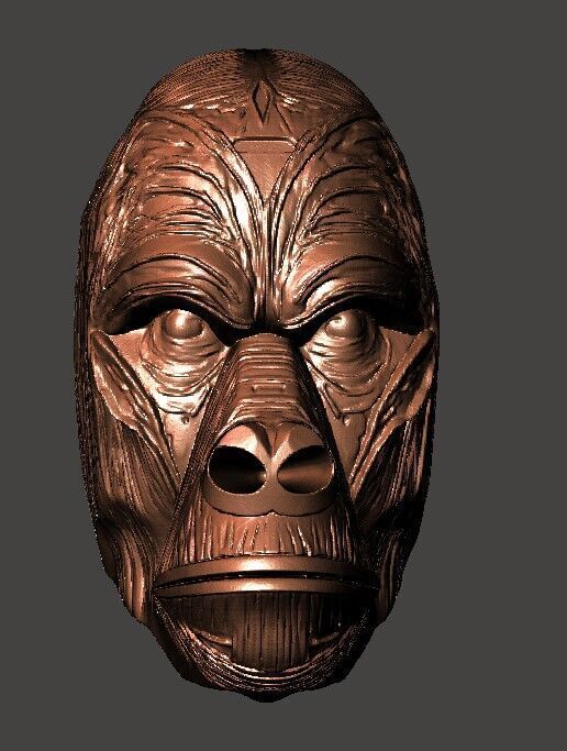 Gorilla Head 3D print model_1