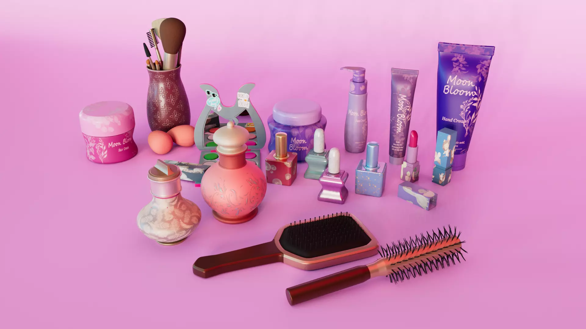 Cosmetic Low-poly 3D model_0