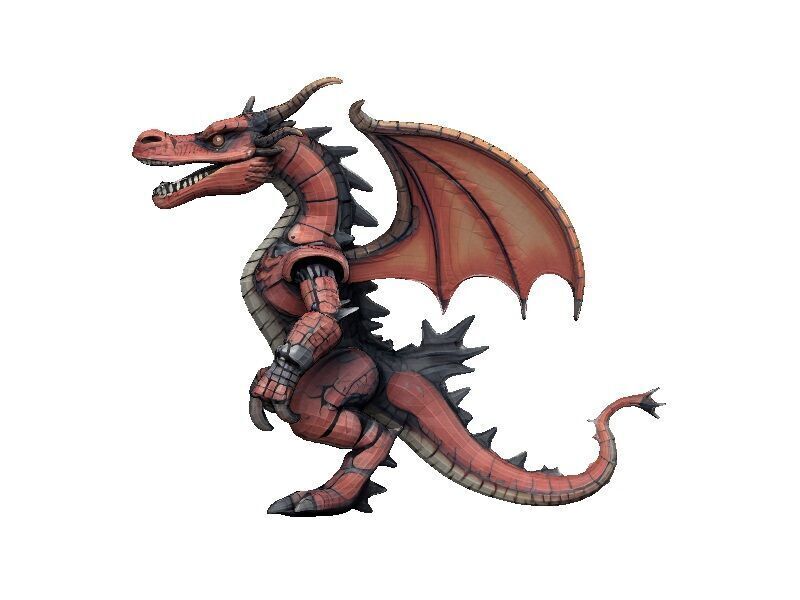 Dragon Cyborg Low-poly 3D model_3