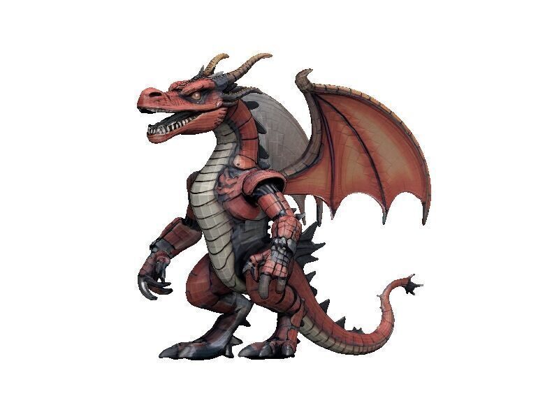 Dragon Cyborg Low-poly 3D model_2