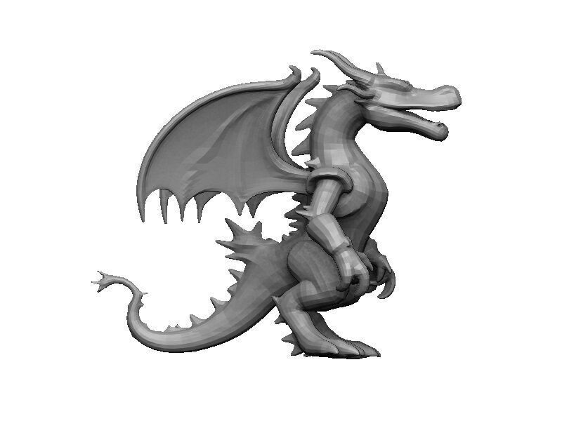Dragon Cyborg Low-poly 3D model_7