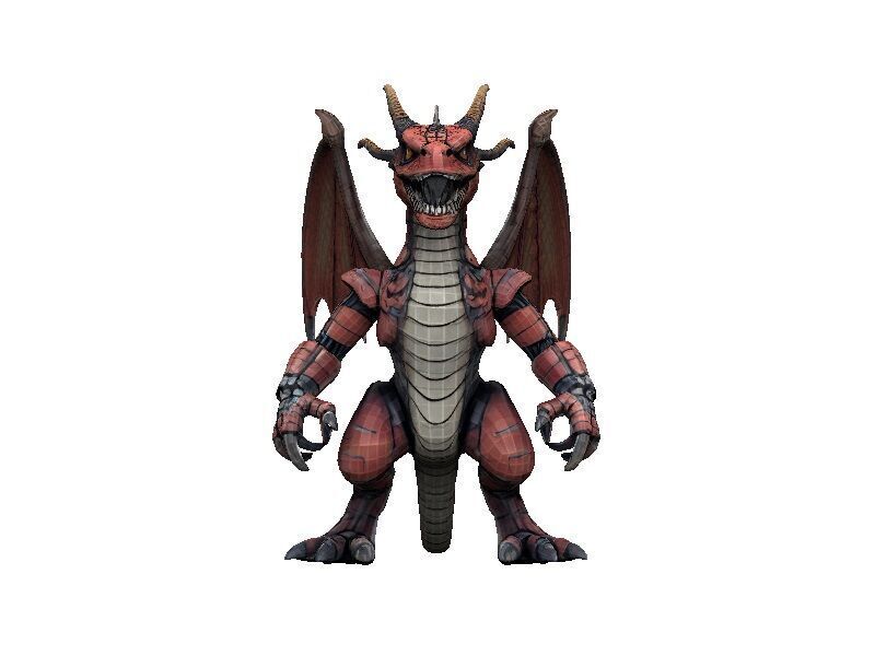 Dragon Cyborg Low-poly 3D model_1