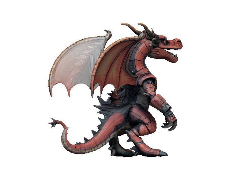Dragon Cyborg Low-poly 3D model_5