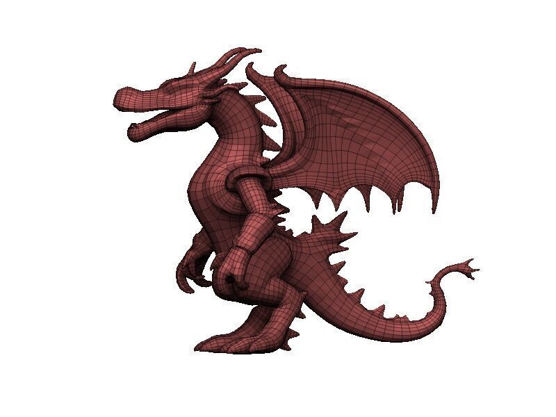 Dragon Cyborg Low-poly 3D model_9