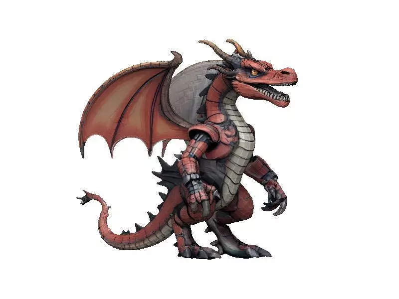 Dragon Cyborg Low-poly 3D model_0