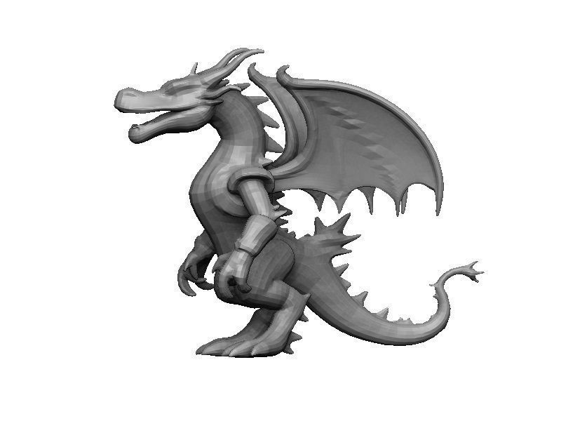 Dragon Cyborg Low-poly 3D model_8